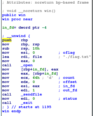 ida win function